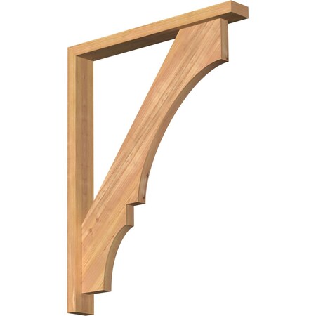 Ekena Millwork Balboa Block Smooth Bracket w/ Offset Brace, Western Red Cedar, 3 1/2"W x 28"D x 36"H BKT0402X28X36BOA05SWR